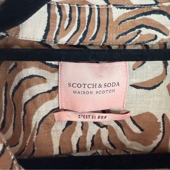Scotch & Soda Brown Zebra Print Top - Picture 3 of 6